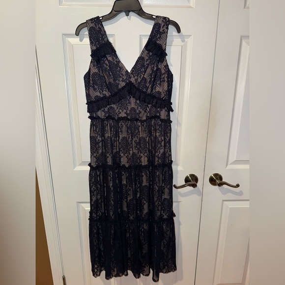 Maggy London Navy Lace Maxi Dress - Picture 1 of 5